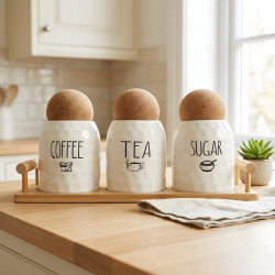Porcelain Spice Jar Set - 3 Pcs